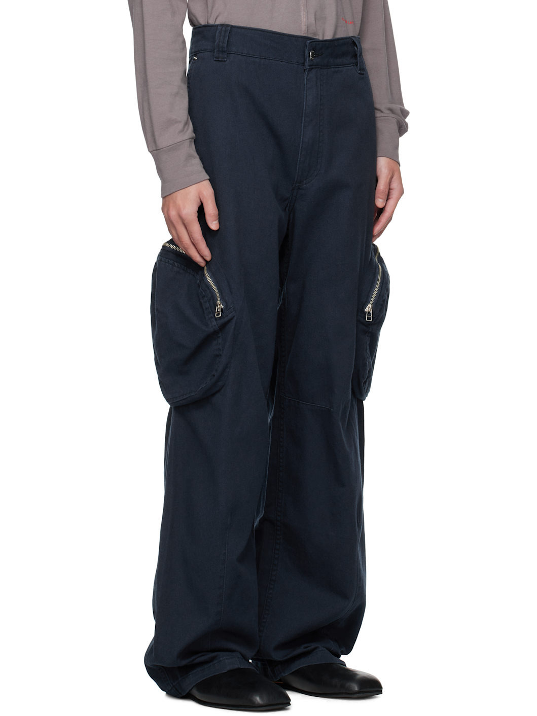 Navy Pocket Cargo Pants - 2