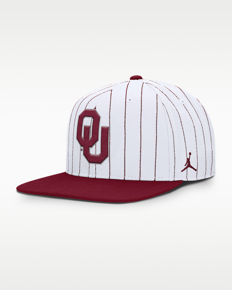 Oklahoma Primetime Pin Stripe 2-Tone Men's Jordan Brand Dri-FIT College Adjustable Hat 1
