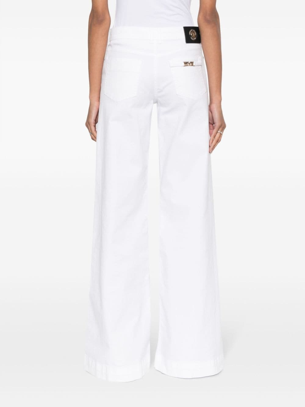 logo-patch wide-leg jeans - 4