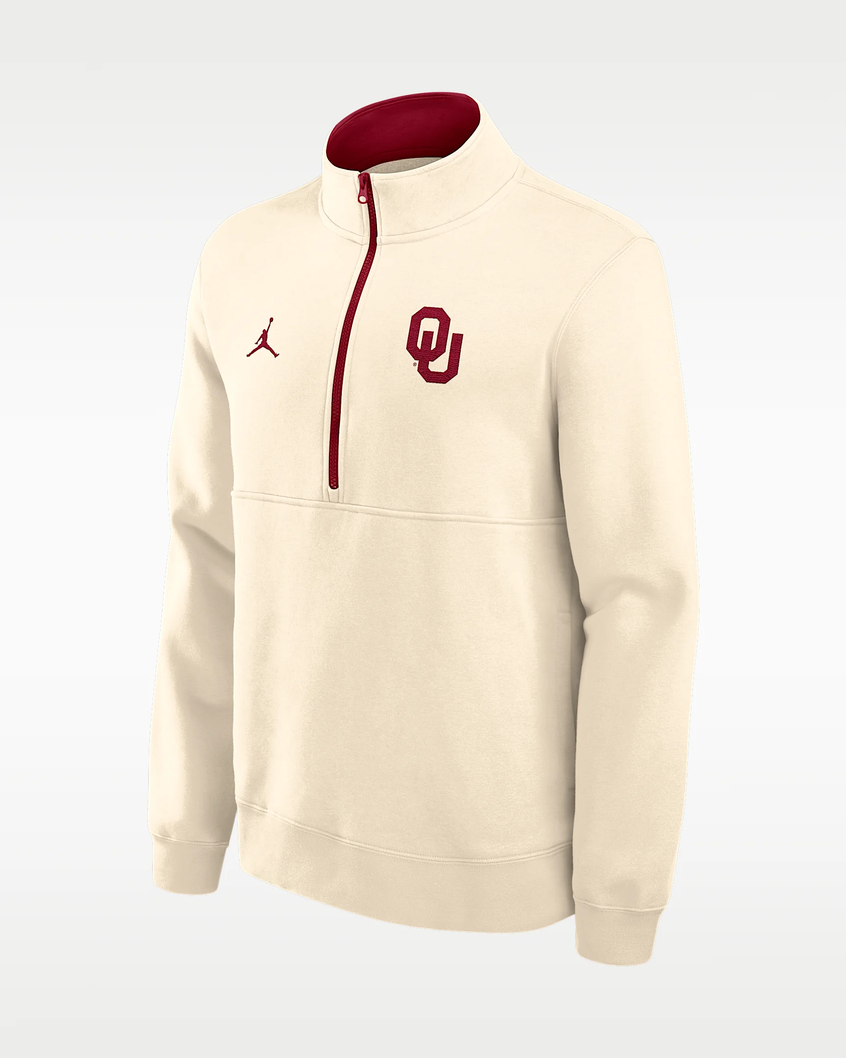Oklahoma Primetime Primary Logo Men's Jordan Brand College 1/2-Zip Crew - 1