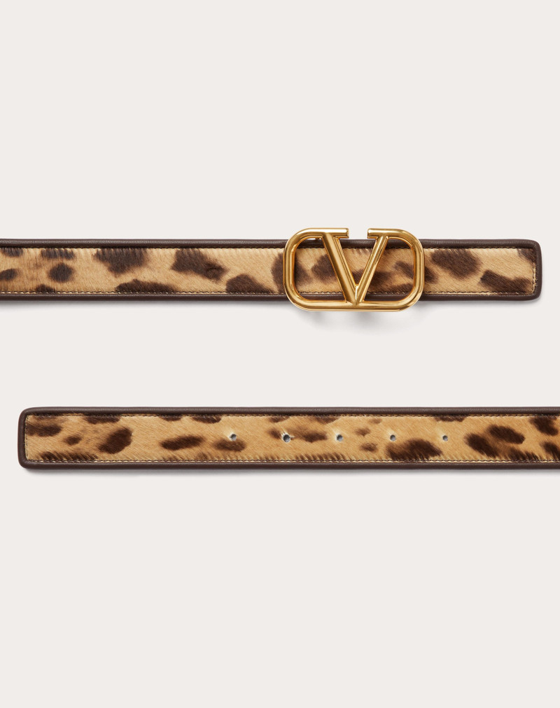 VLOGO SIGNATURE CALFSKIN BELT WITH PONY ANIMALIER EFFECT 30 MM 3