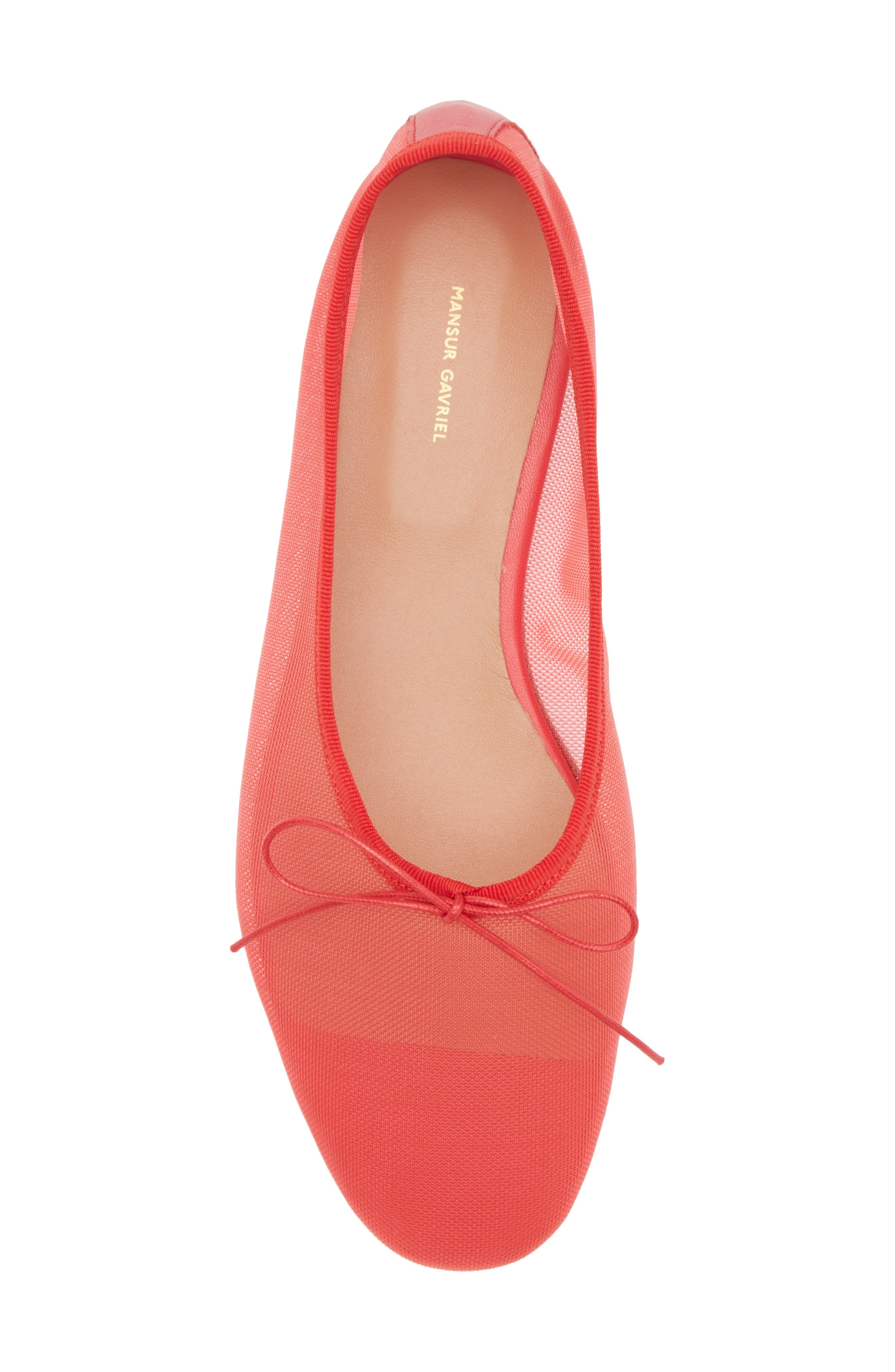 Mansur Gavriel Dream Mesh Ballerina Flat in Bright Red at Nordstrom - 5