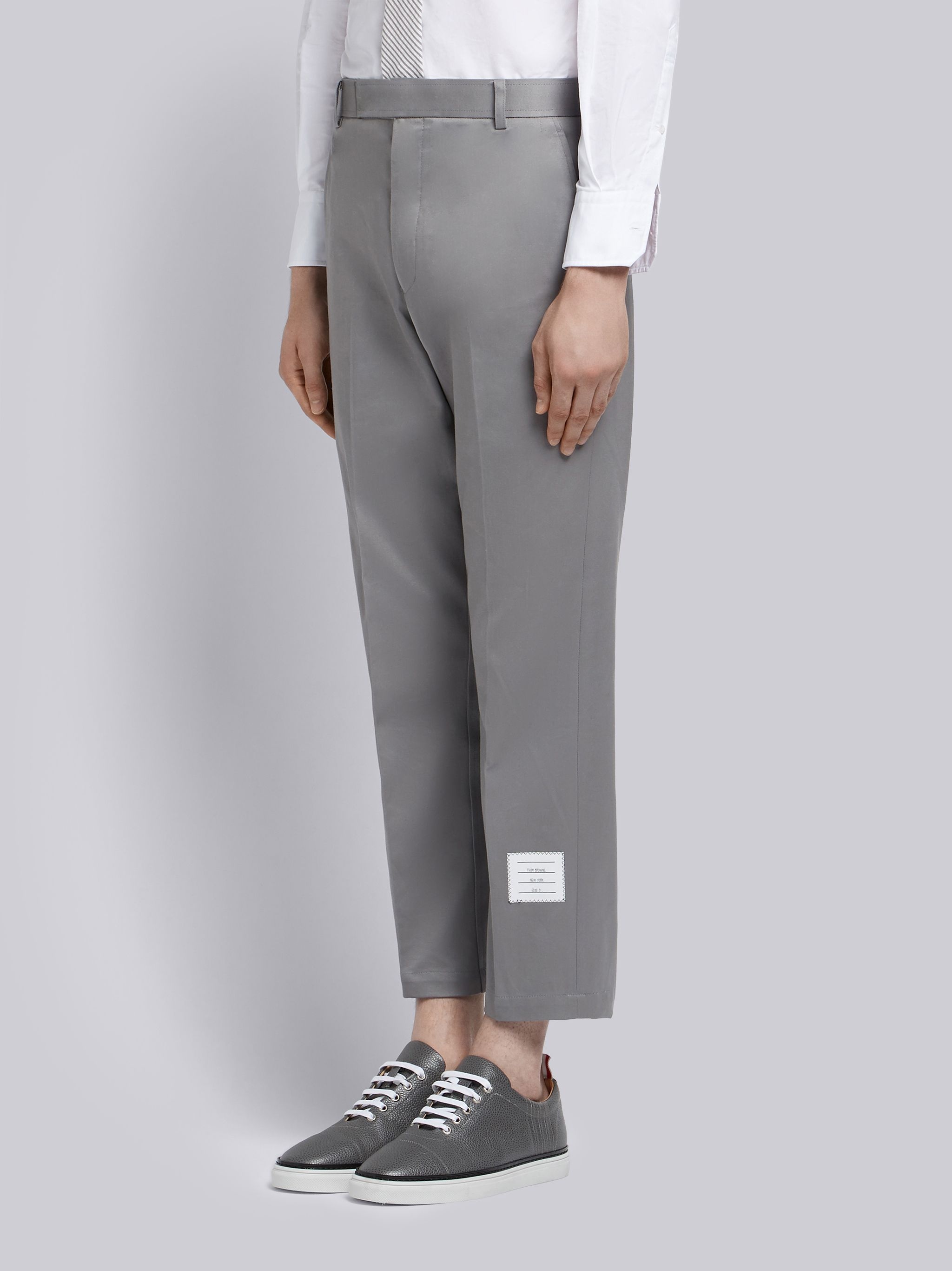 Medium Grey Cotton Twill Unconstructed Chino Trouser - 2