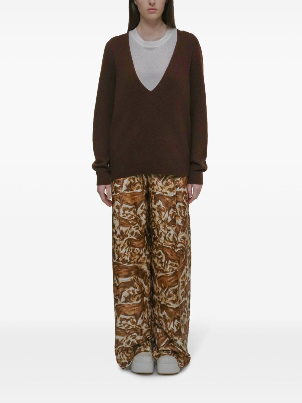 plunging V-neck jumper - 2