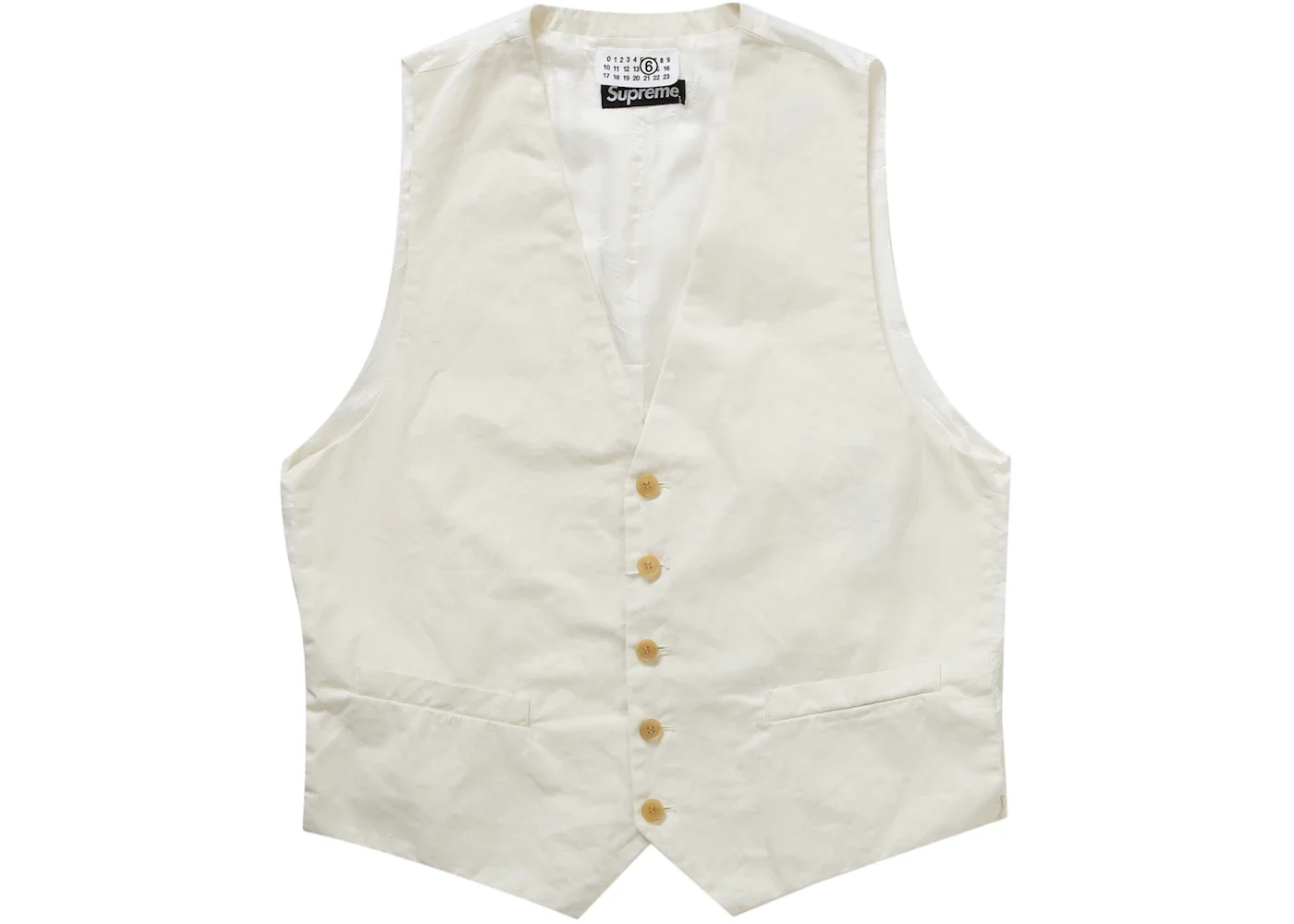 Supreme MM6 Maison Margiela Washed Cotton Suit Vest Cream - 1