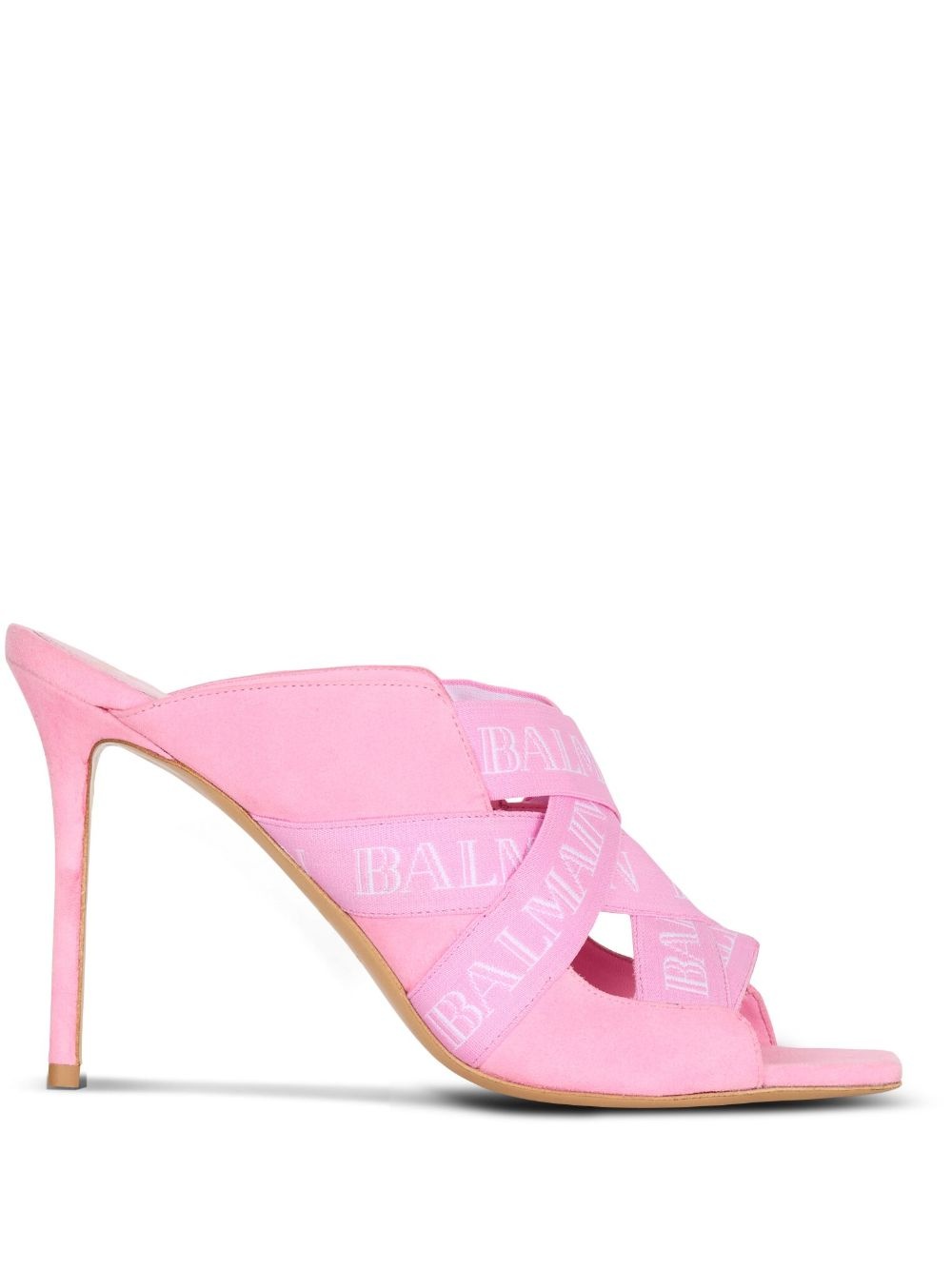 【Balmain】MULE RUBY LOGO◆CN0UR003LNEL Balmain Shoes Mule Ruby Noir Sandal - SS24 0PA Size Code IT