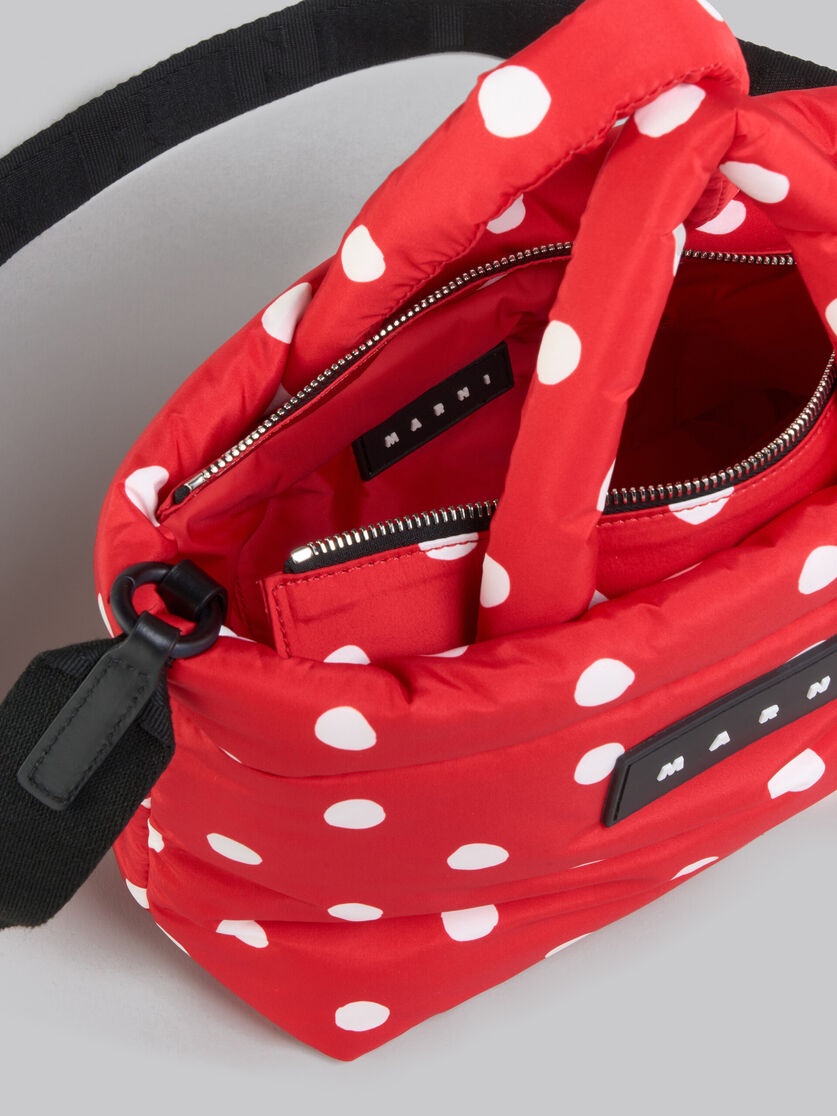 RED POLKA-DOT PUFF MINI TOTE BAG - 4