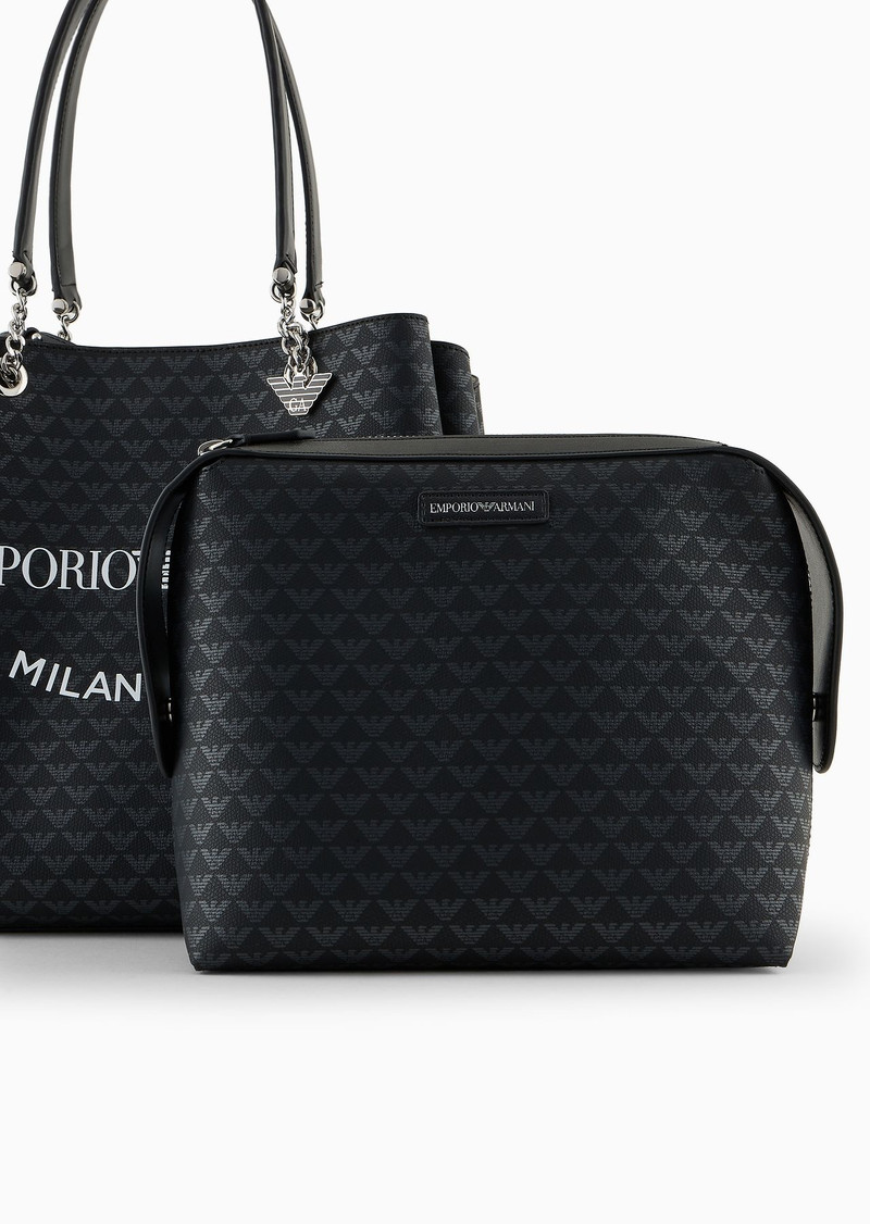 All-over eagle shopper bag with eagle charm 6