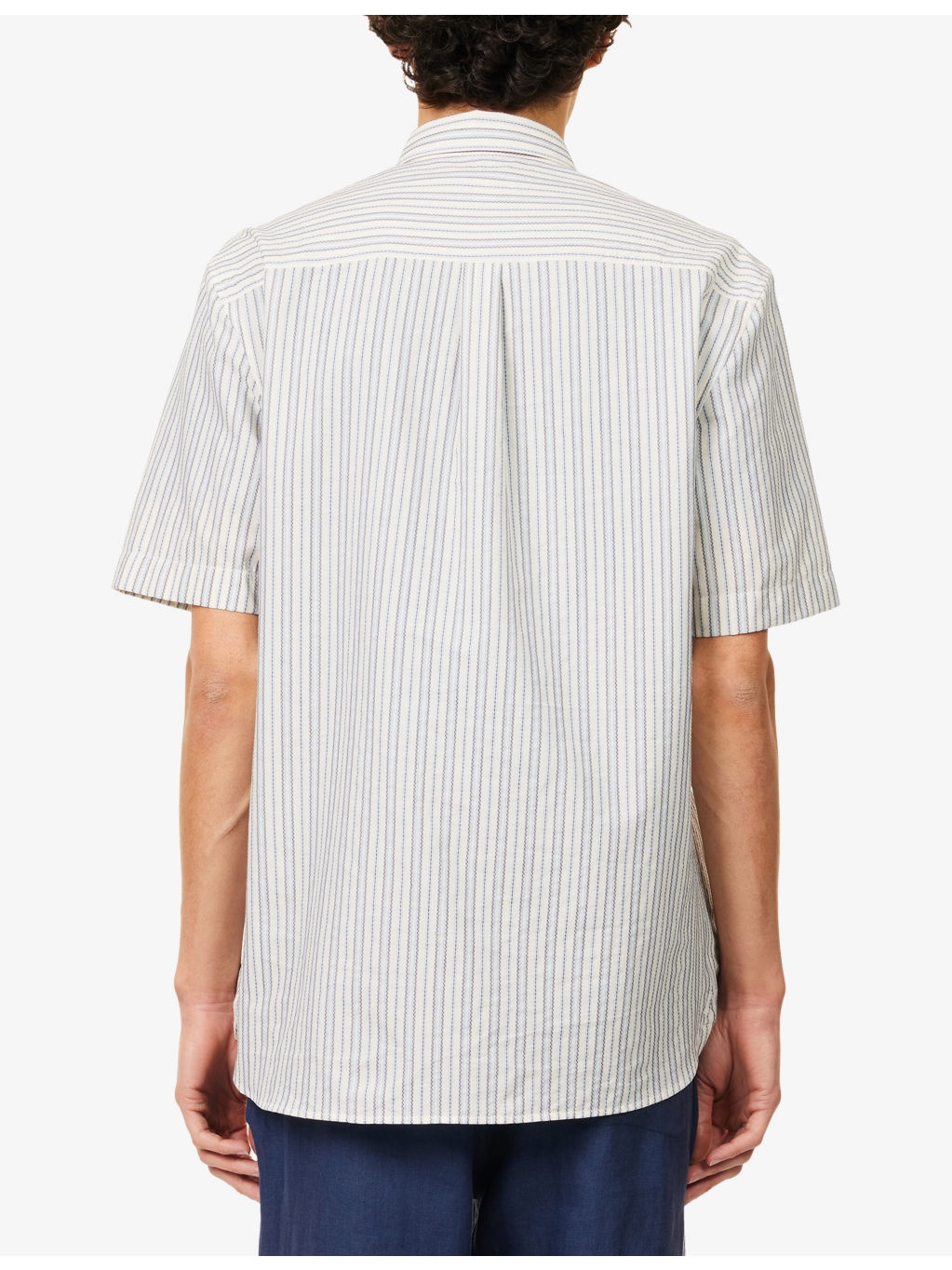 Striped Short-Sleeves Cotton-Poplin Shirt - 4