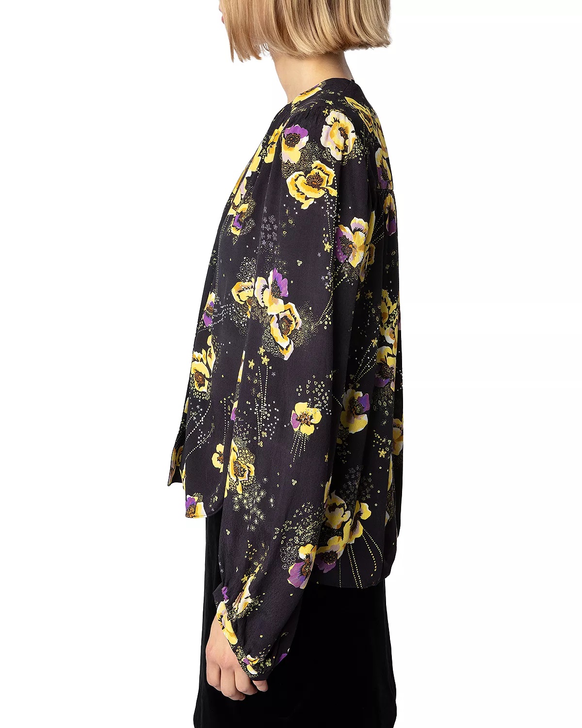 Turin Crepe Yoko Strass Noir Button Up Shirt - 4
