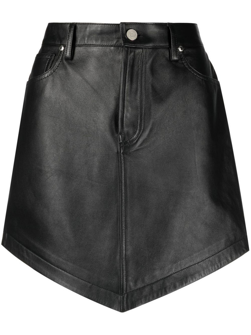 high-waist leather mini skirt 1
