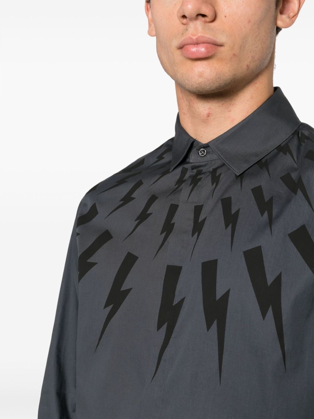 Thunderbolt-print cotton shirt - 5
