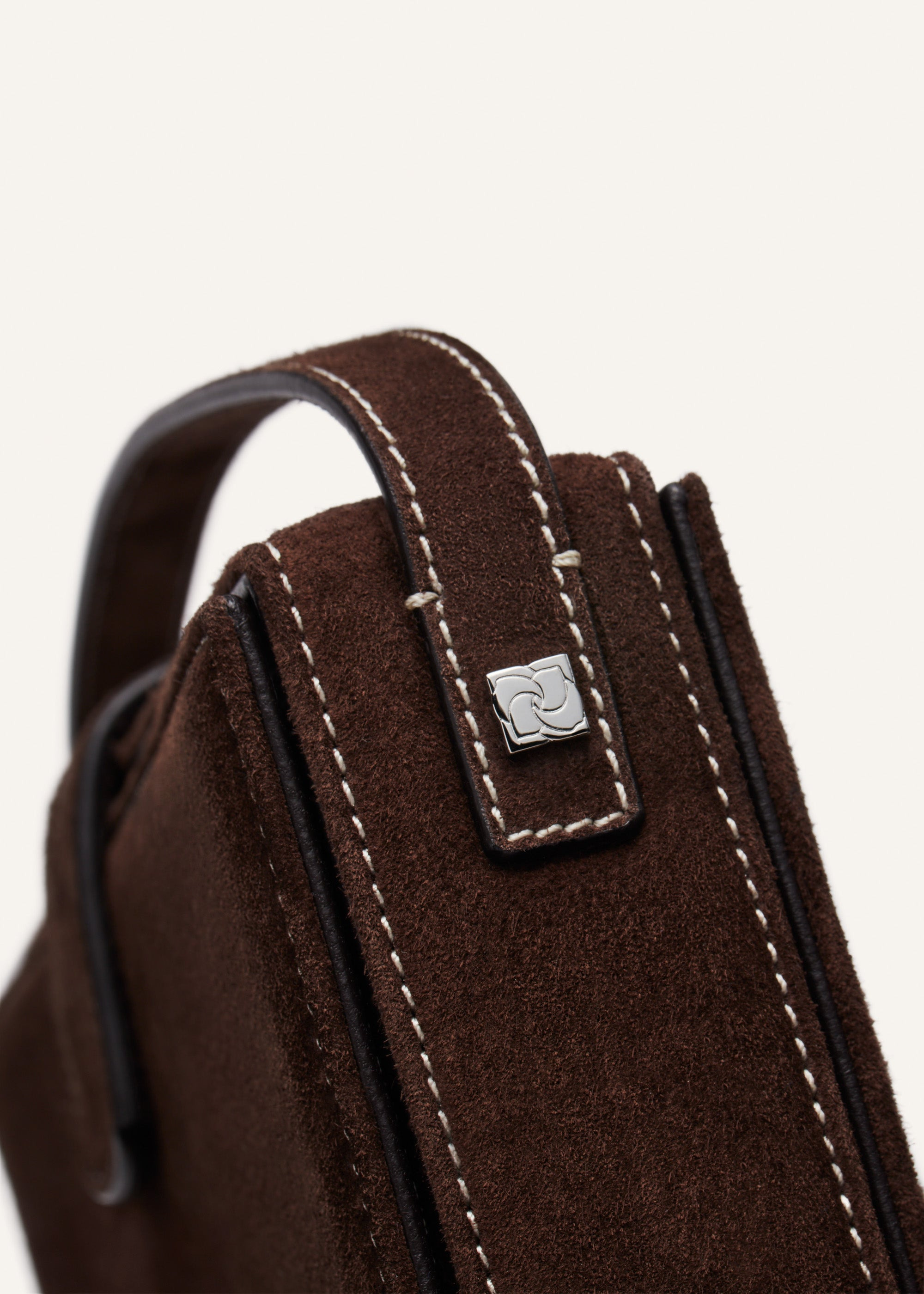 Apolonia bag in brown suede with flower charm - 4