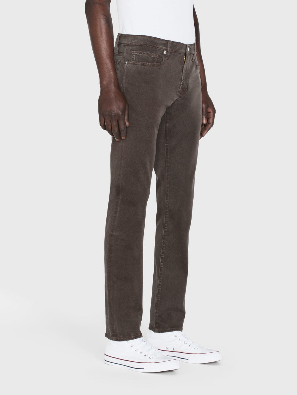 L'Homme Slim Brushed Twill in Mocha - 4