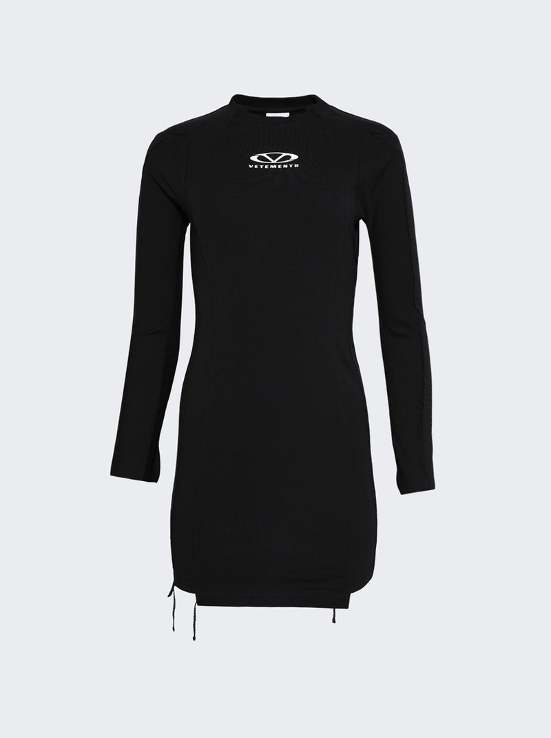 Oval Logo Cut-up Mini Dress Black And White - 1