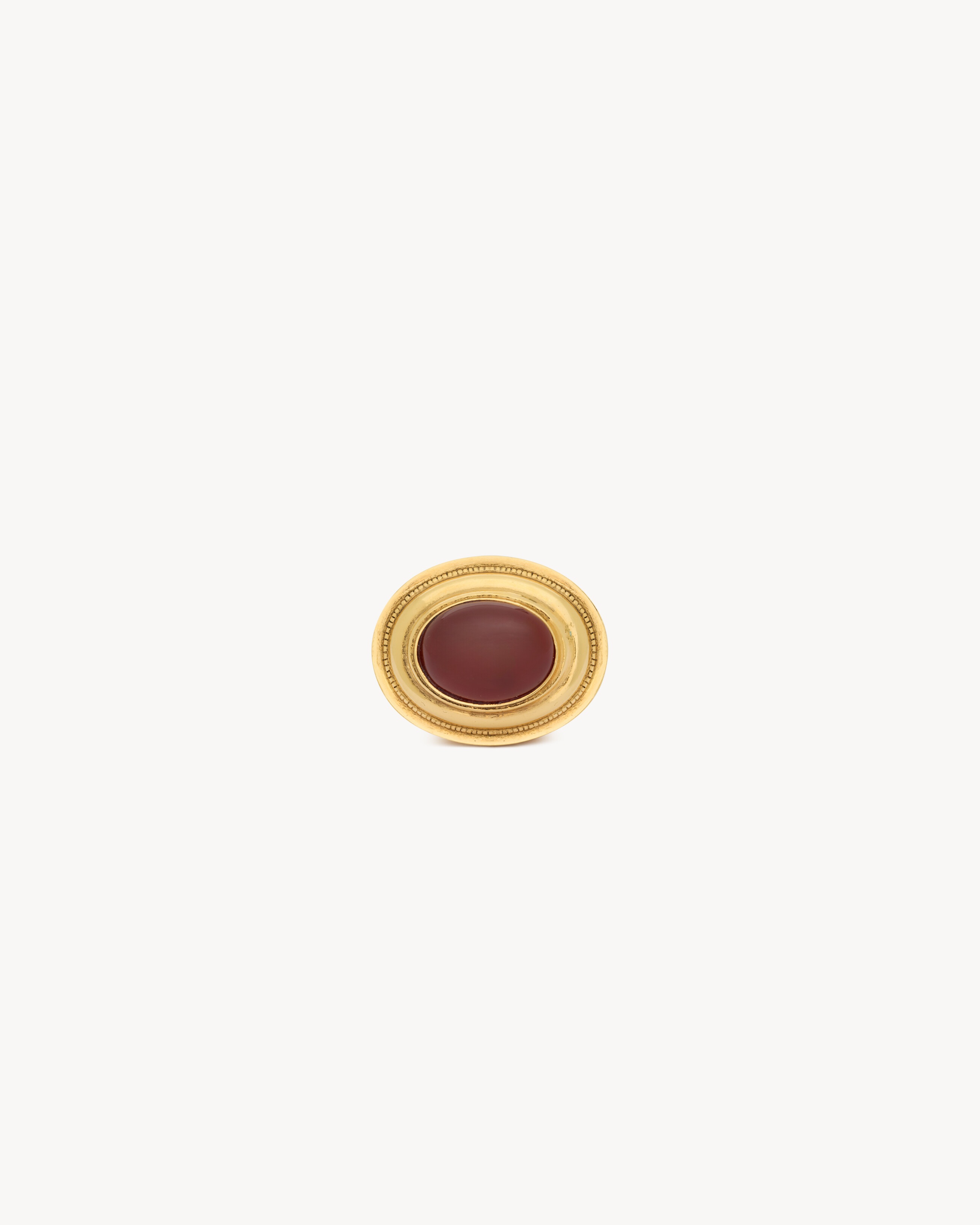 CABOCHON DOME RING IN AGATE AND METAL - 4
