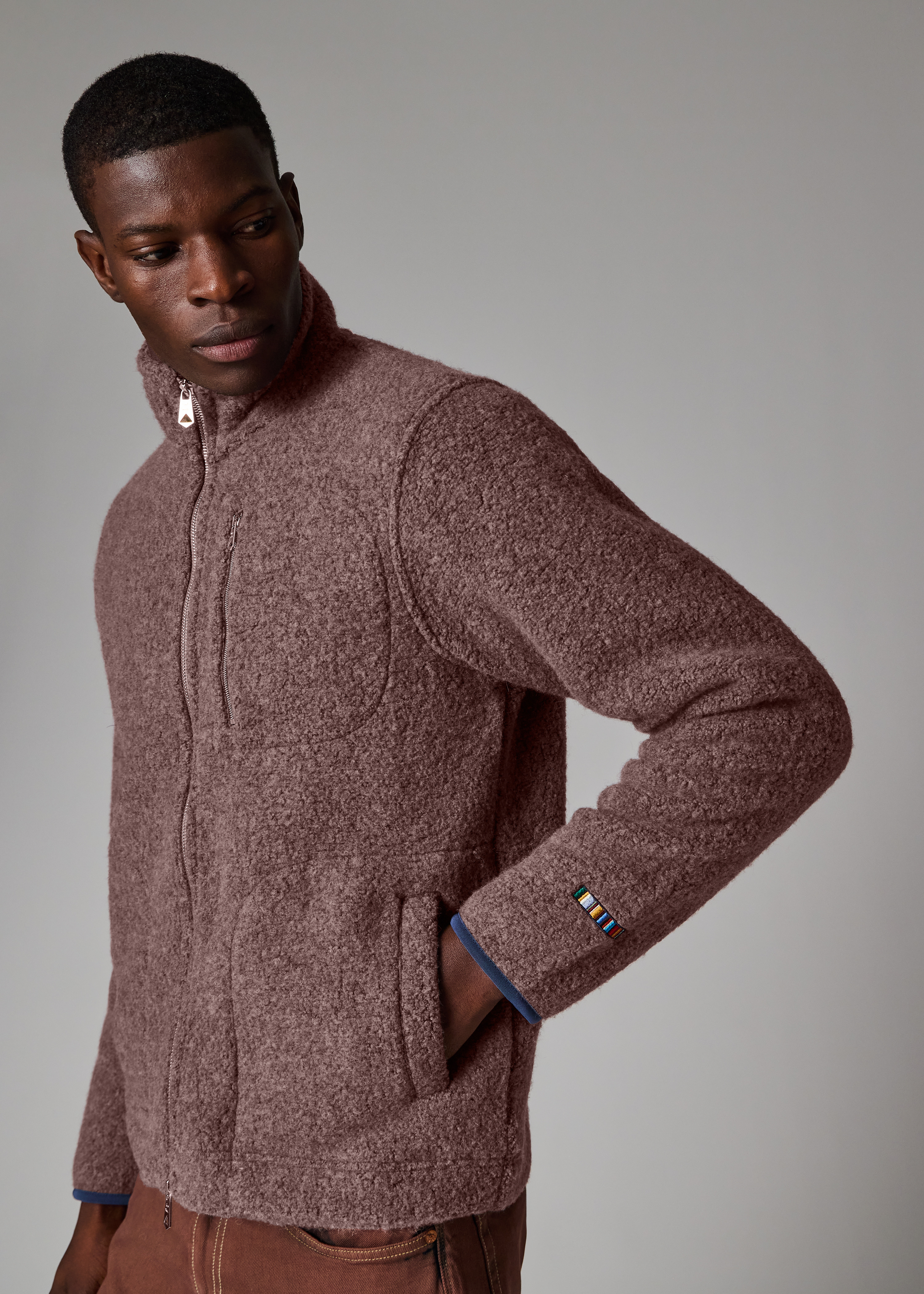 Lilac Wool-Blend Zip Fleece Jacket - 7