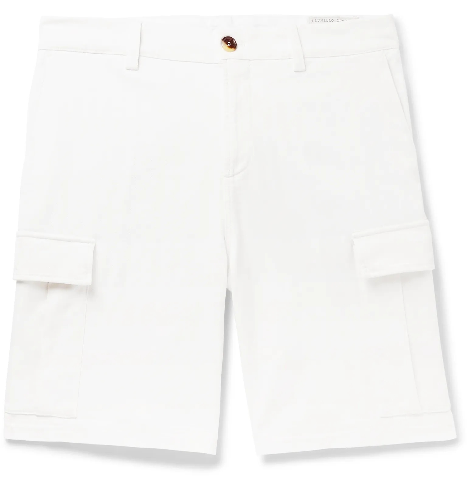 Herringbone Stretch-Cotton Cargo Shorts - 1