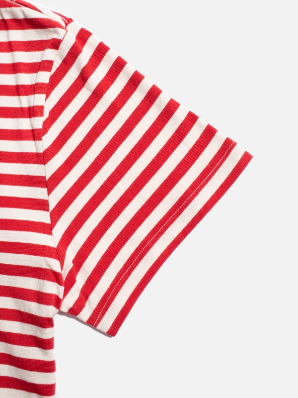 Leffe Breton Stripe Tee Offwhite/Red - 5