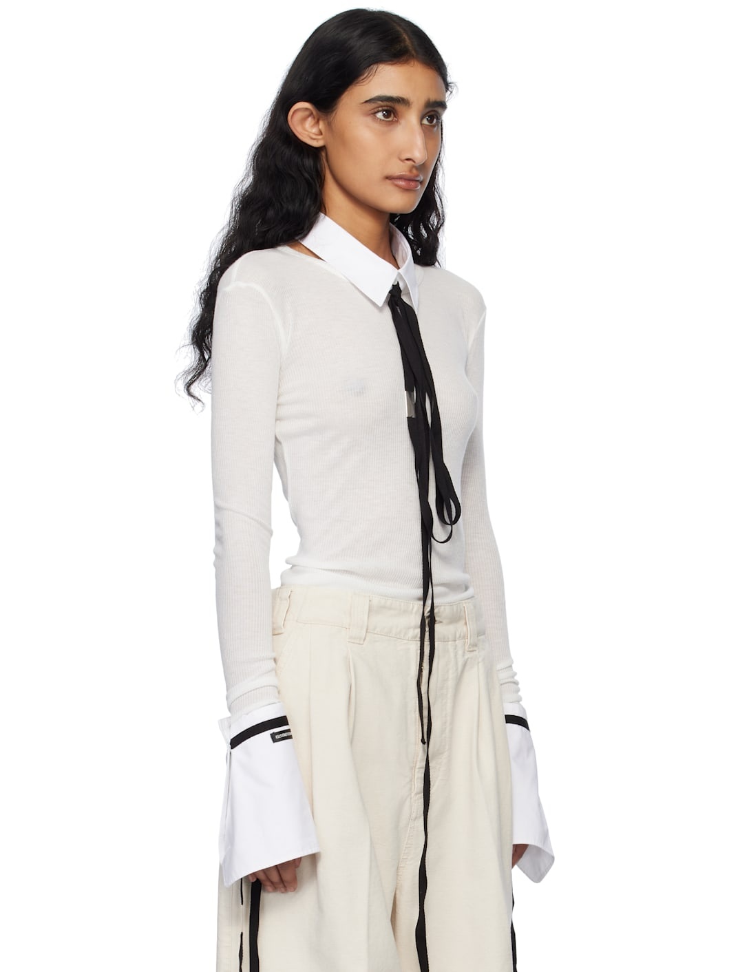 White Fiene Long Sleeve T-shirt - 2