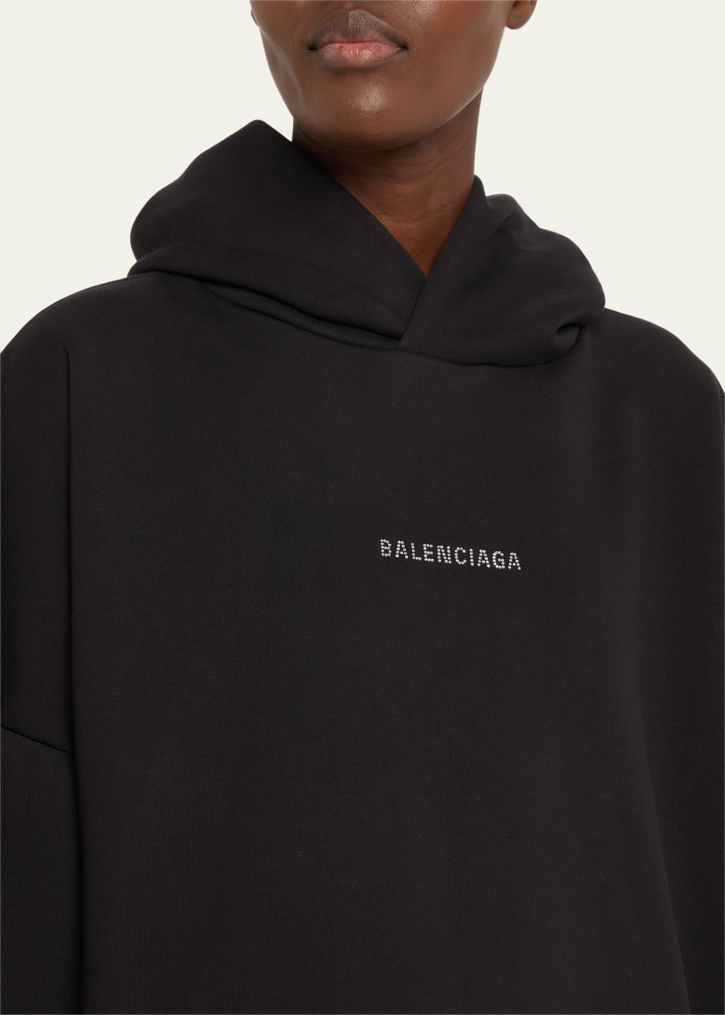 Logo Embellished Cropped Hoodie - 5