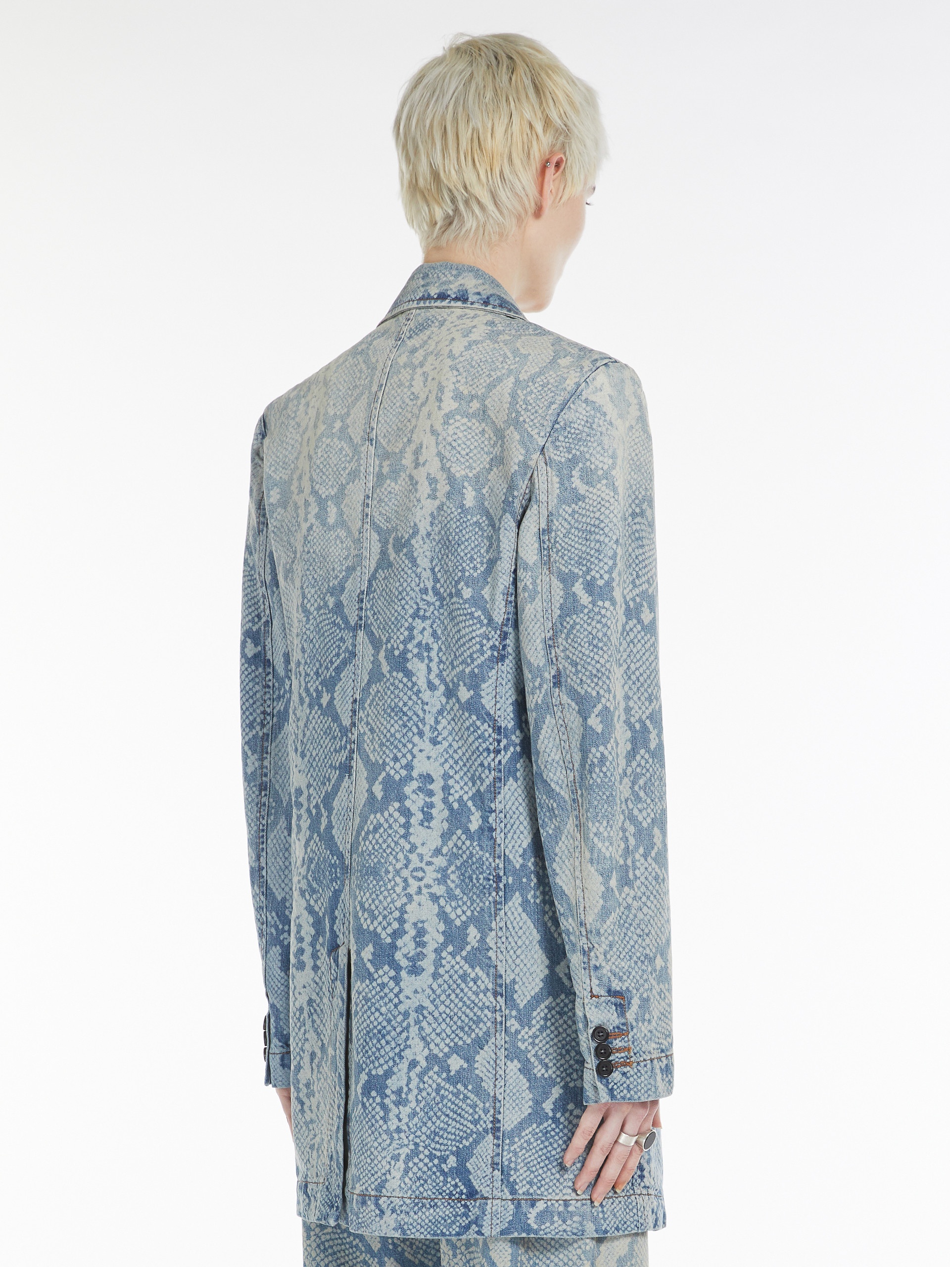 AGUZZE Denim blazer with python print - 4