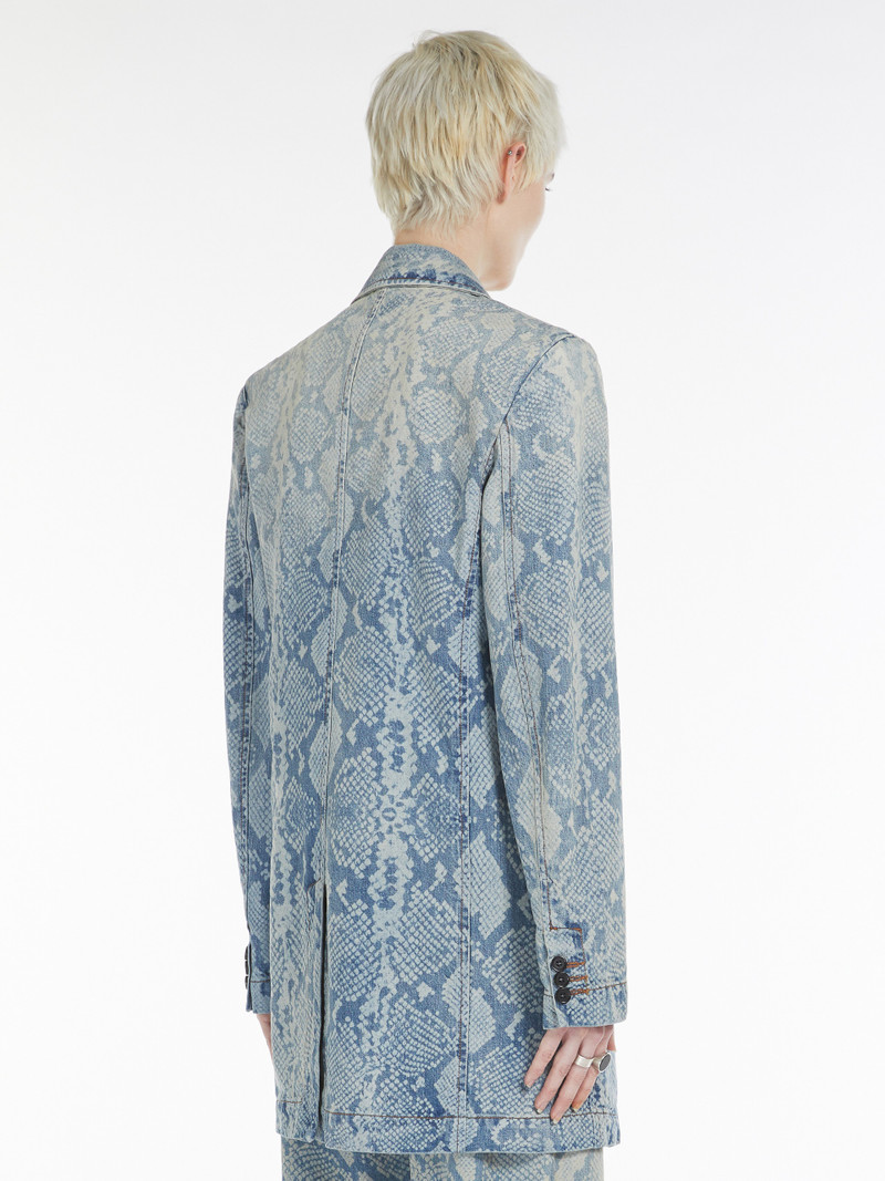AGUZZE Denim blazer with python print 4