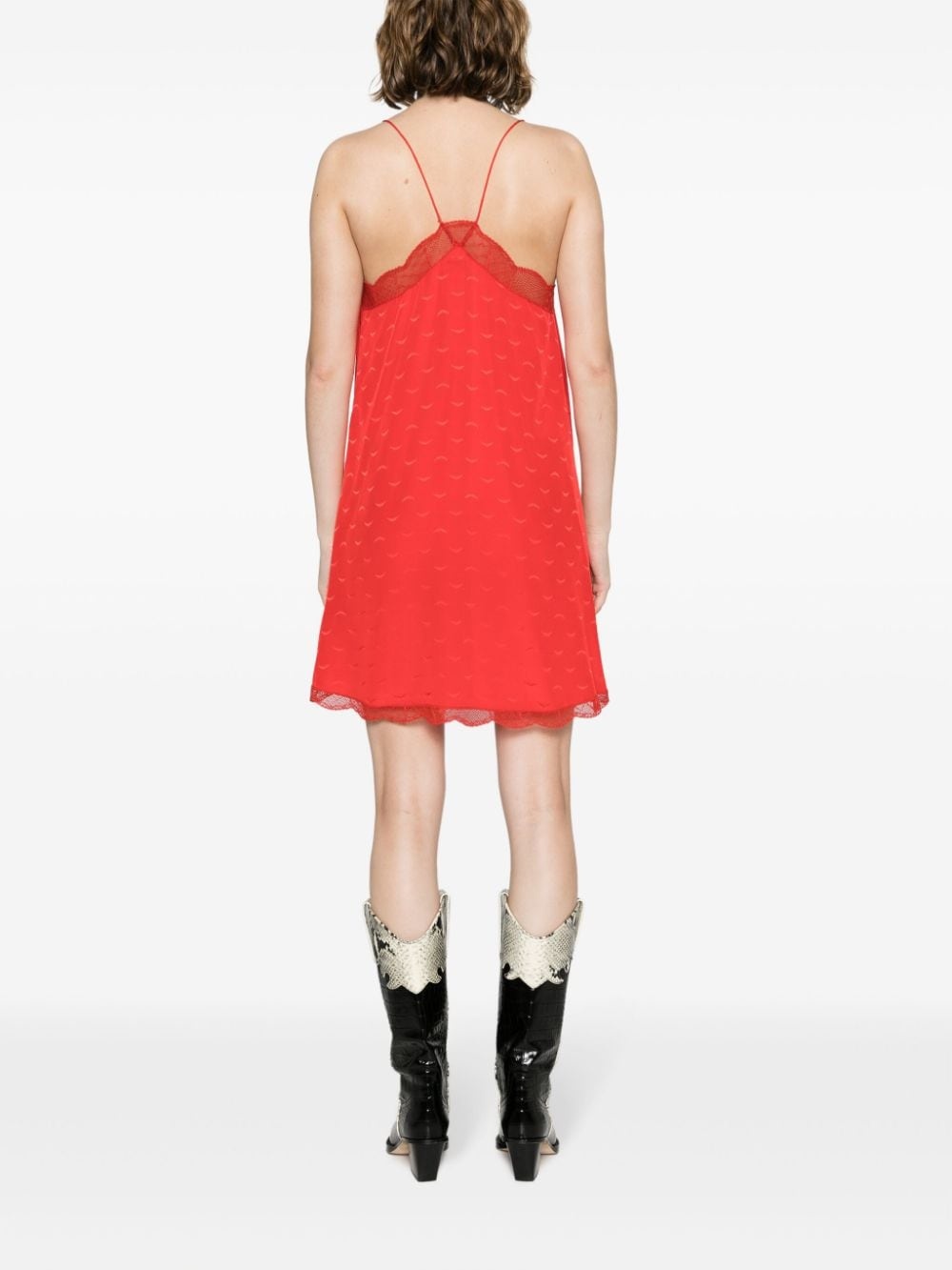 Christy Jac wings-motif lace-trim silk dress - 4