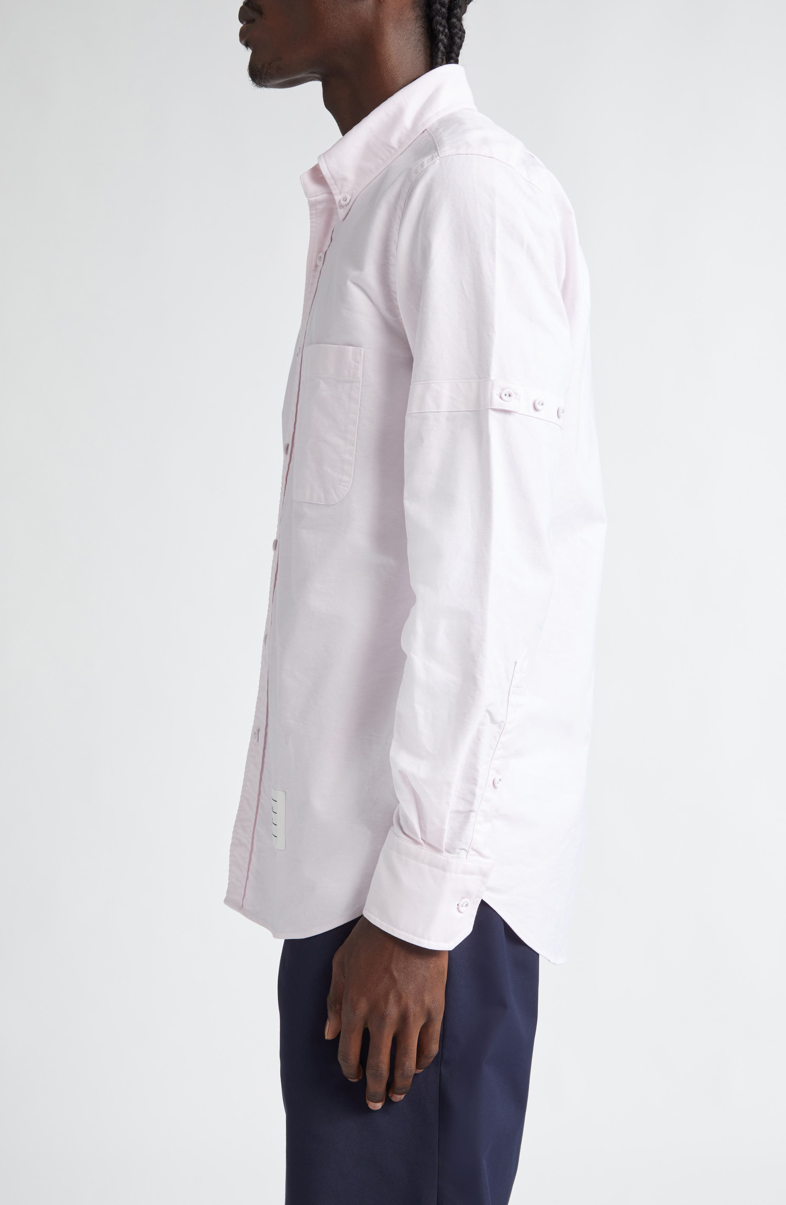 Thom Browne Straight Fit Cotton Oxford Button-Down Shirt in Light Pink at Nordstrom - 3