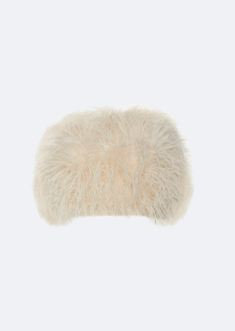 Compact Viscose Tube Top With Feathers - 1