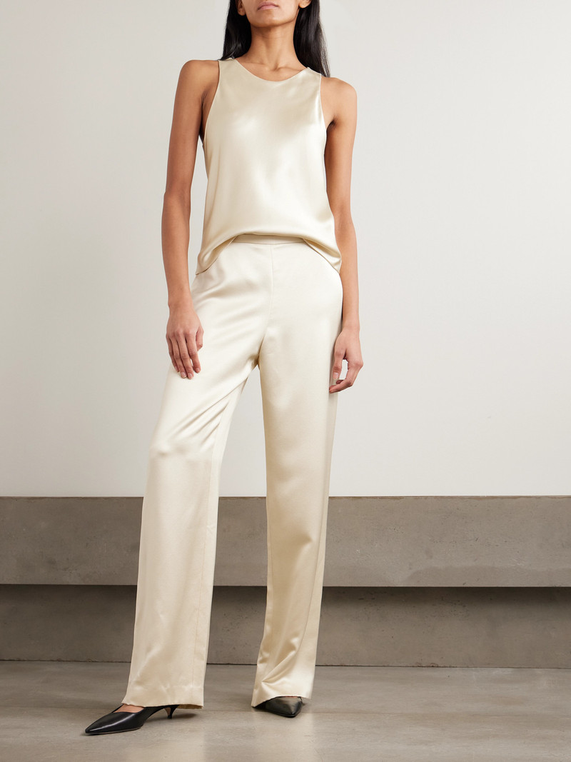 The Row Faustino Hammered-silk Top outlook