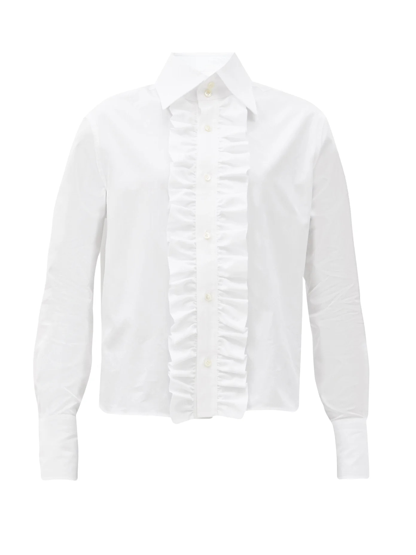 Ruffled-placket poplin shirt - 1