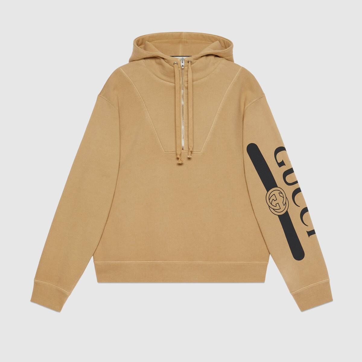 Gucci logo print hooded sweatshirt - 1