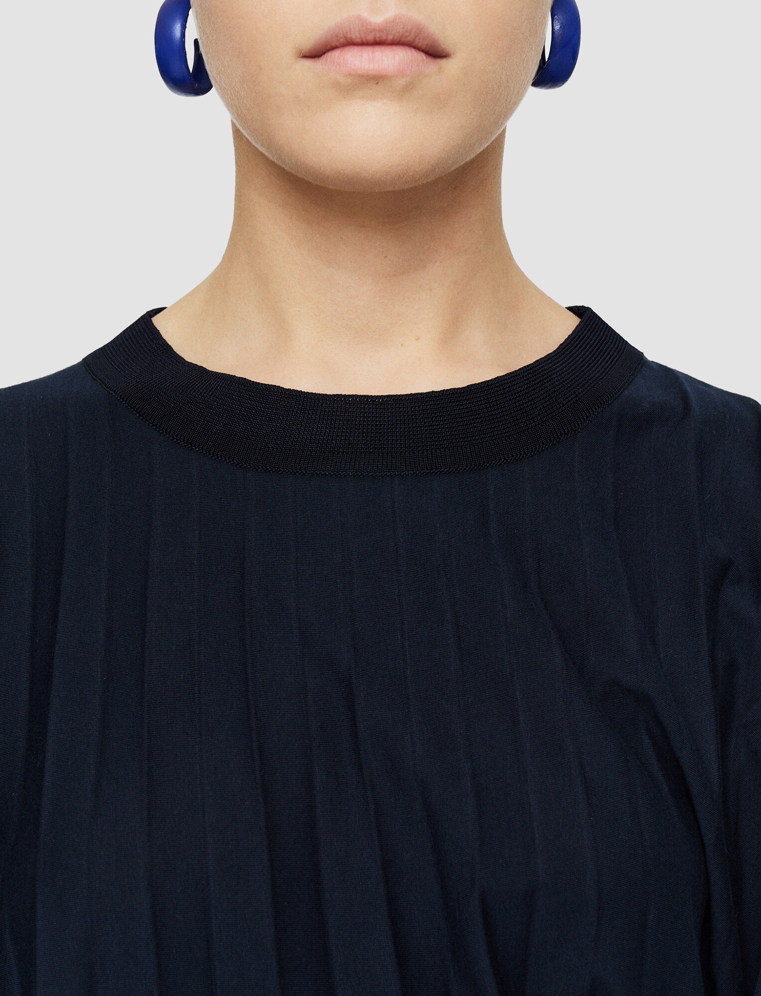 Cotton Blend Plissé T-Shirt - 4