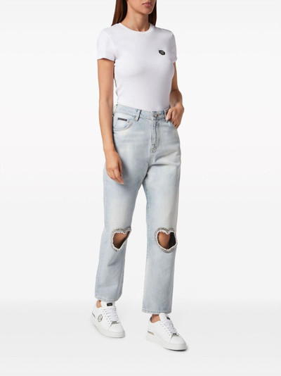 PHILIPP PLEIN heart-patch straight jeans outlook
