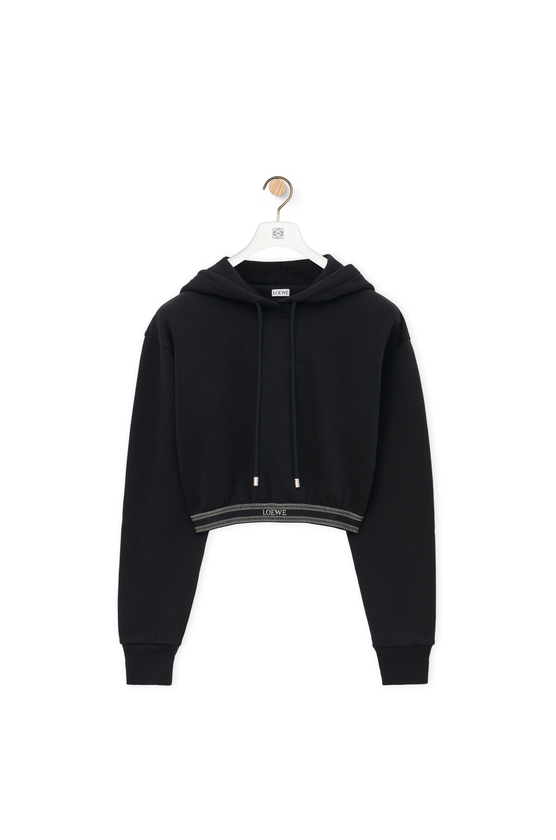 Cropped hoodie in cotton and cashmere - 1