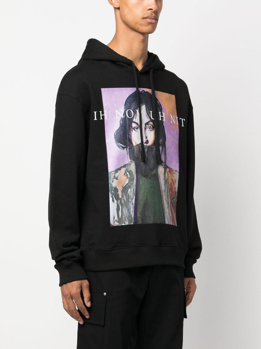 graphic-print cotton hoodie - 3