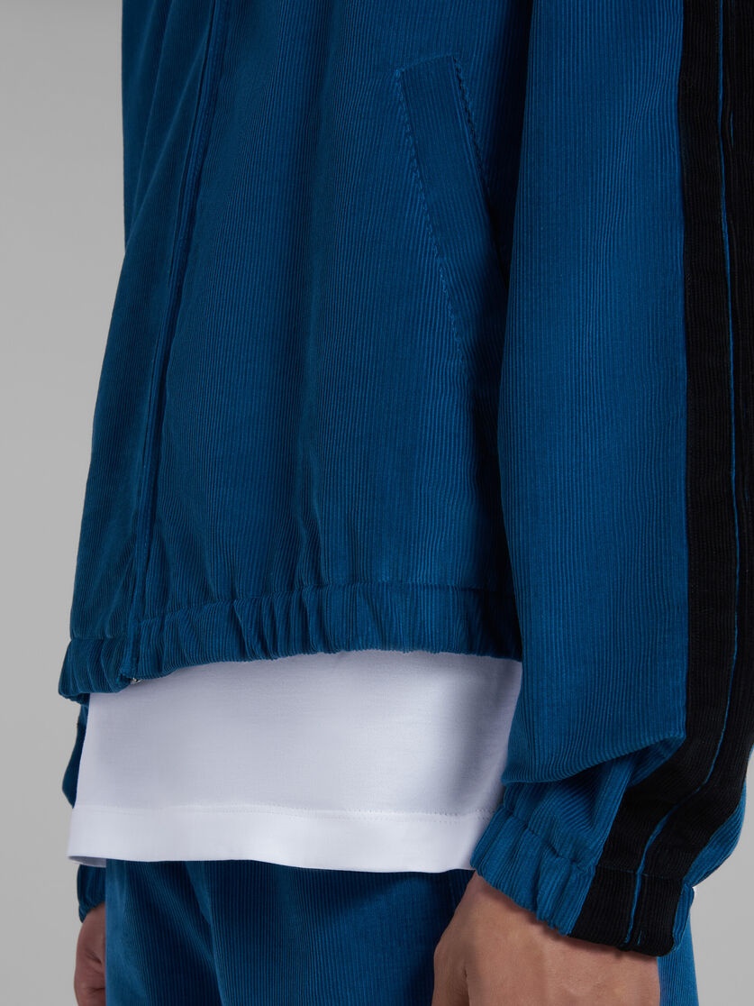BLUE CORDUROY JACKET WITH SIDE BANDS - 5