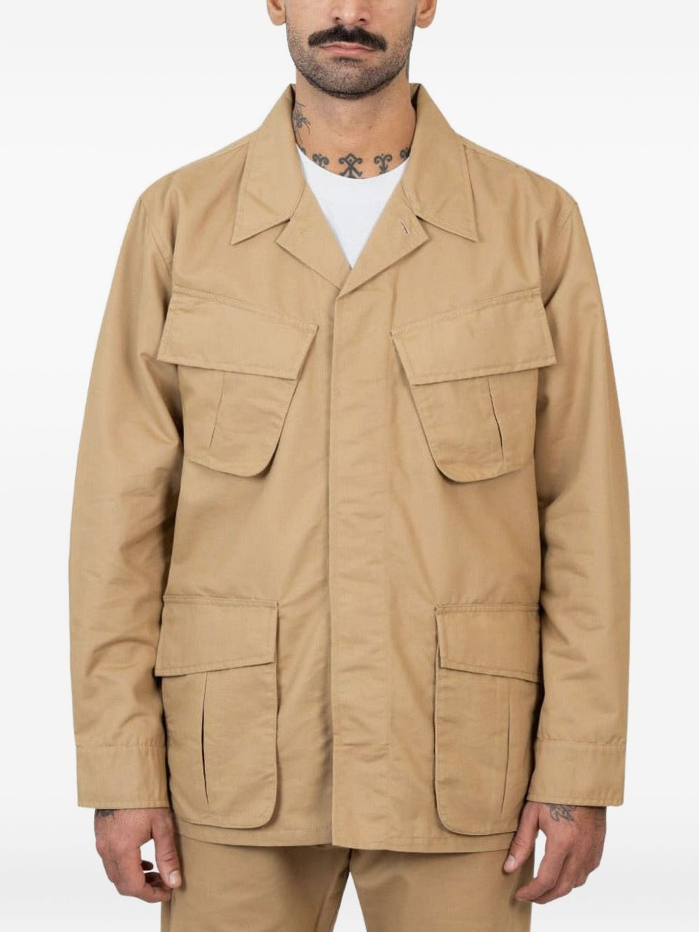 multi-pocket cotton-blend jacket - 1