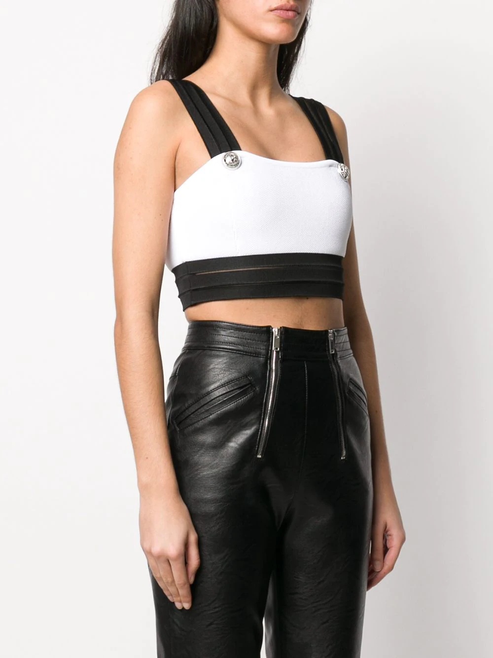 mesh detail crop top - 3