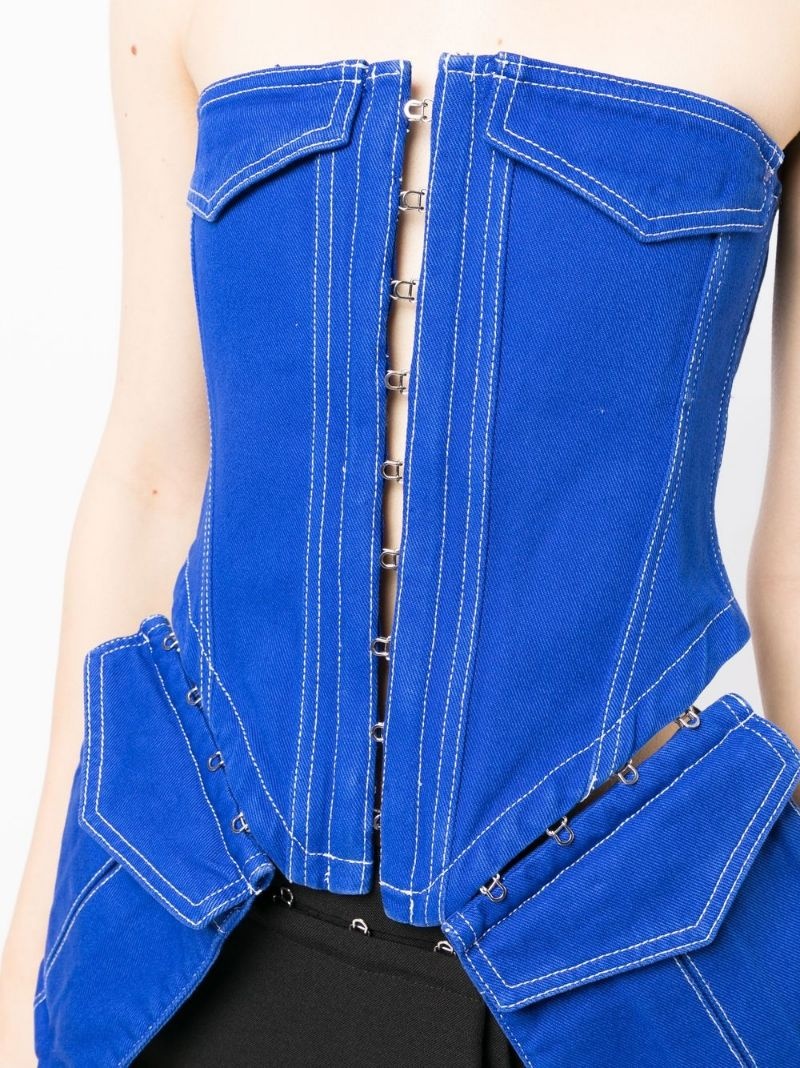 pocket denim corset - 5