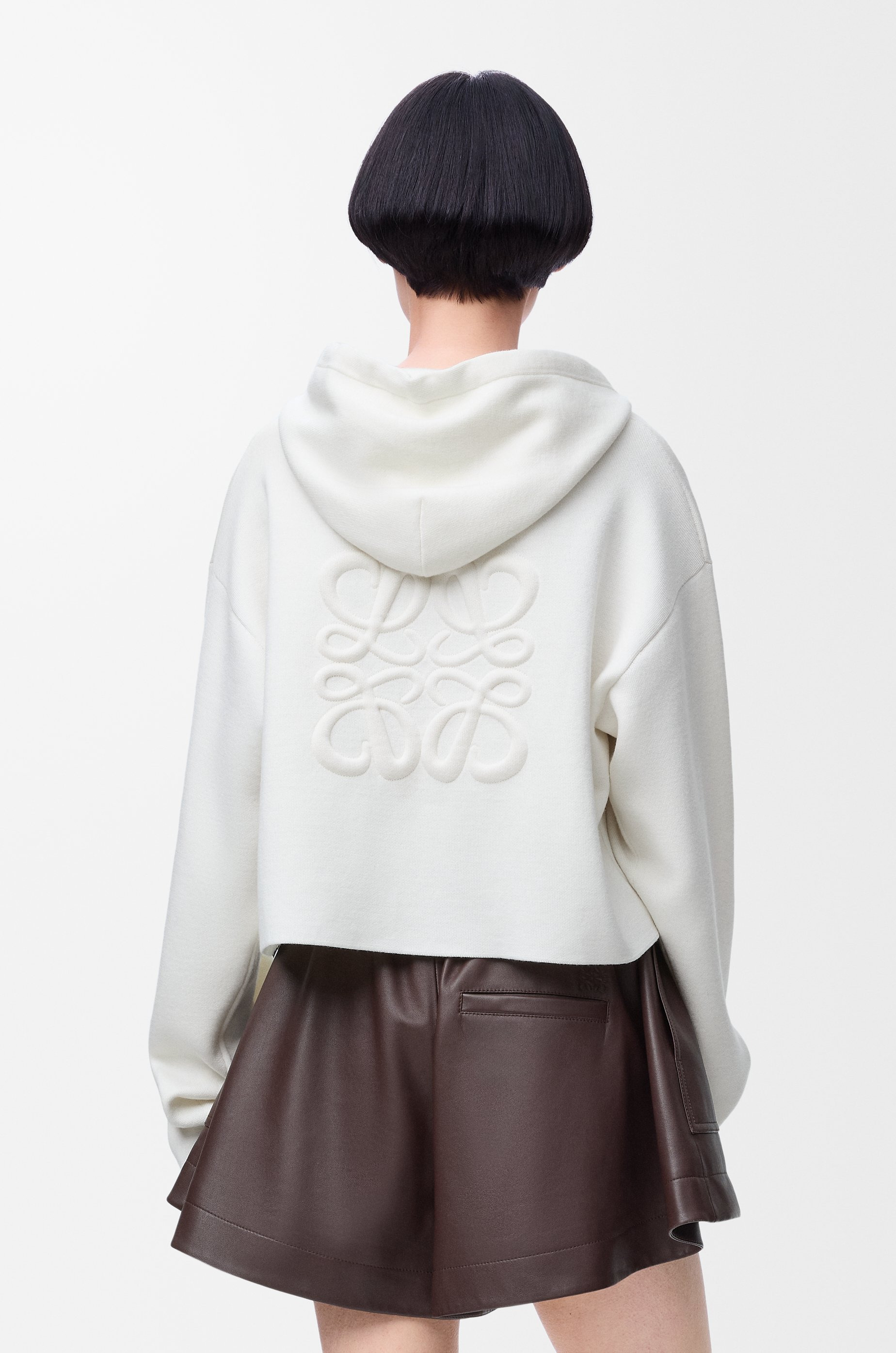 Anagram zip-up hoodie in wool - 4