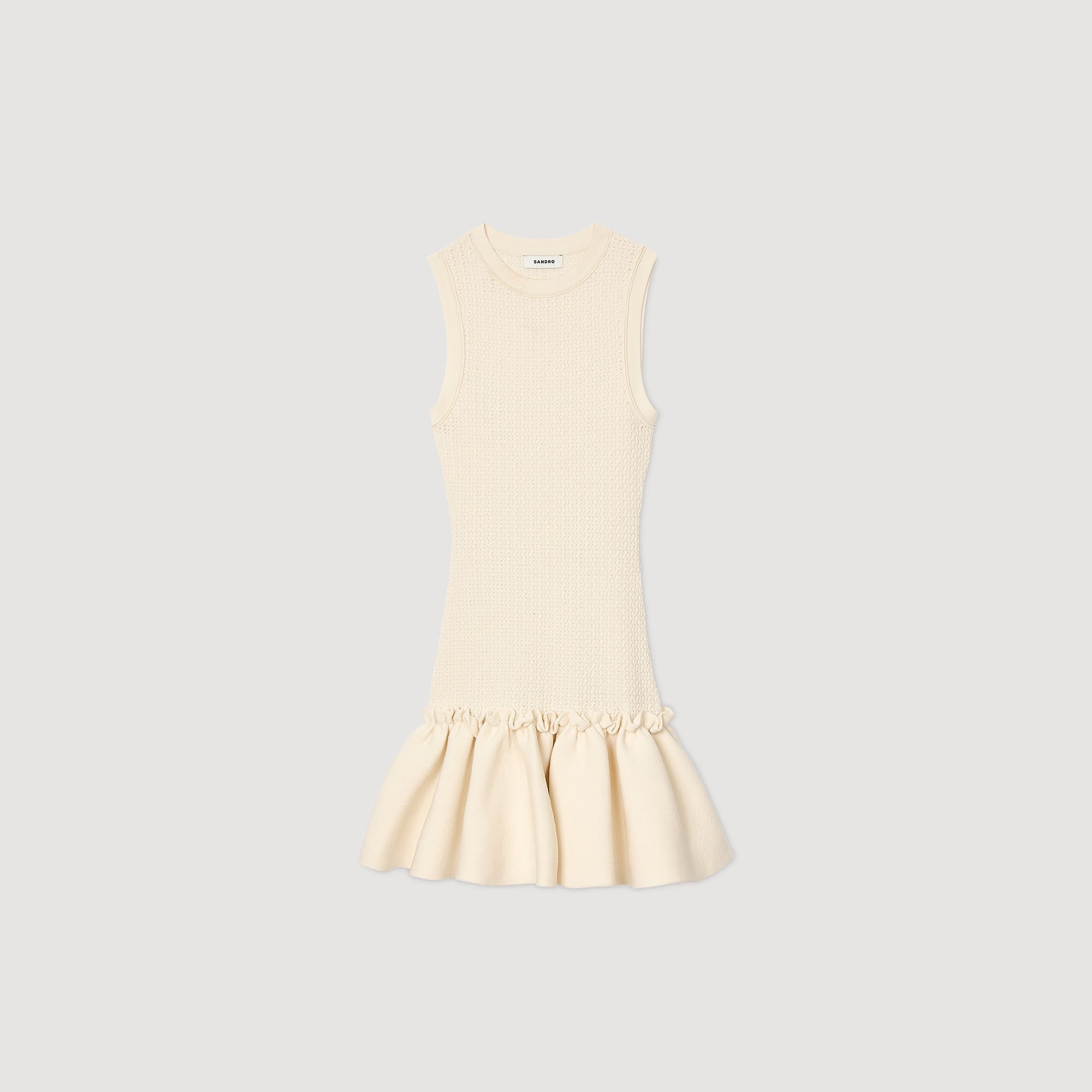 MINI KNIT DRESS WITH RUFFLE - 6