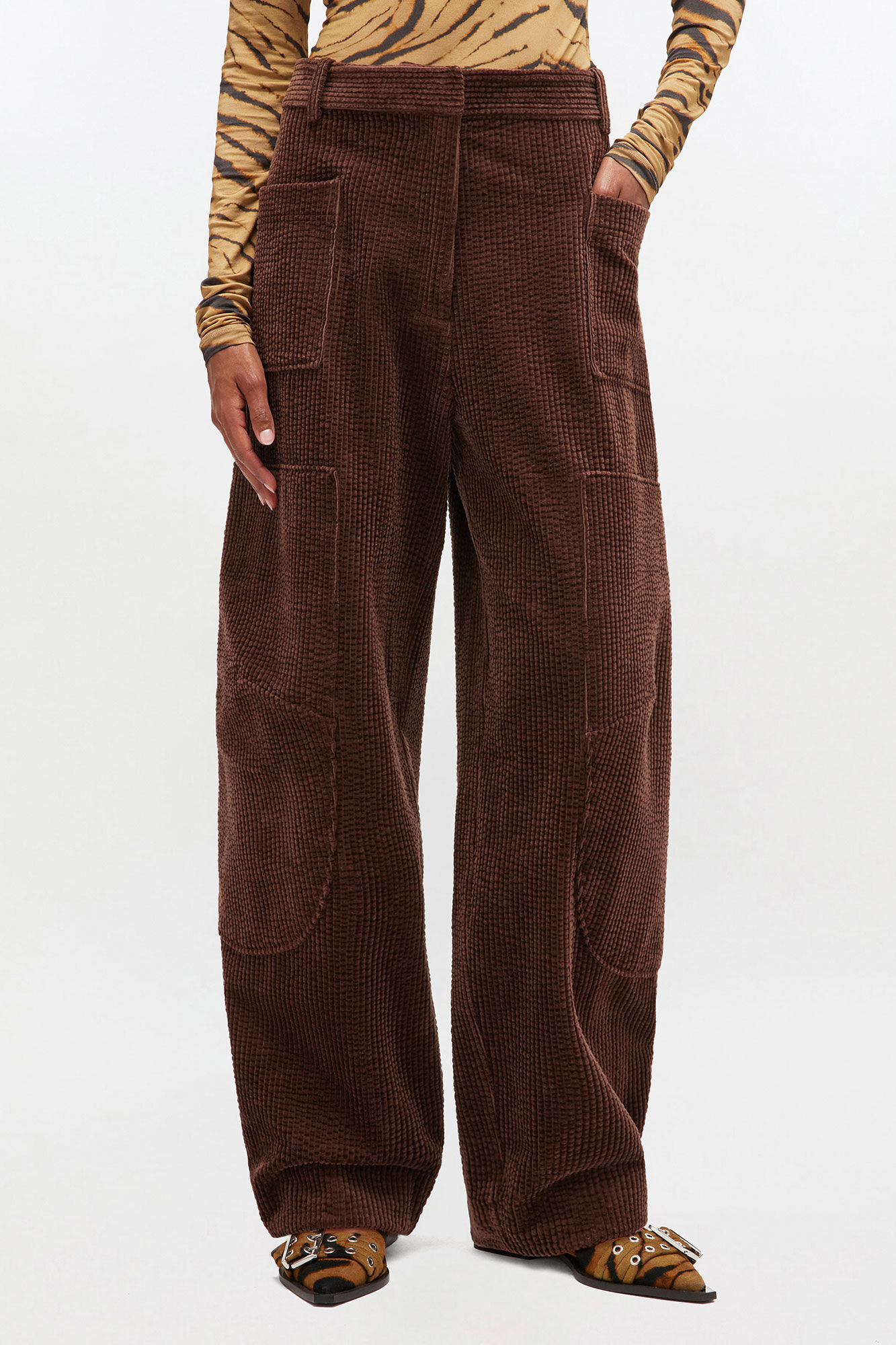 BROWN CORDUROY PANTS - 3