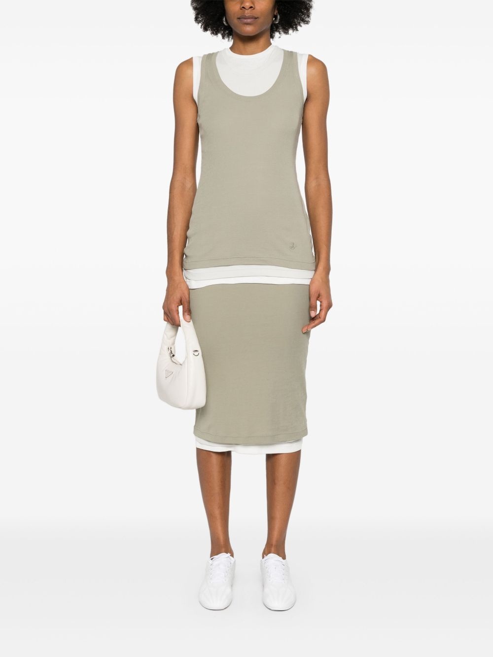 + cotton midi skirt - 2
