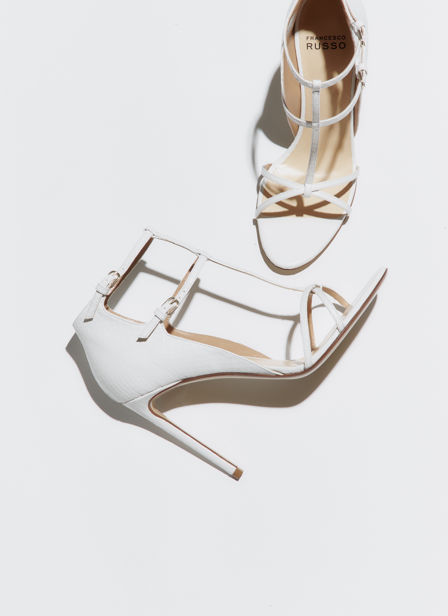 FRANCESCO RUSSO - Francesco Russo – T-Bar Strappy Sandal White - 5