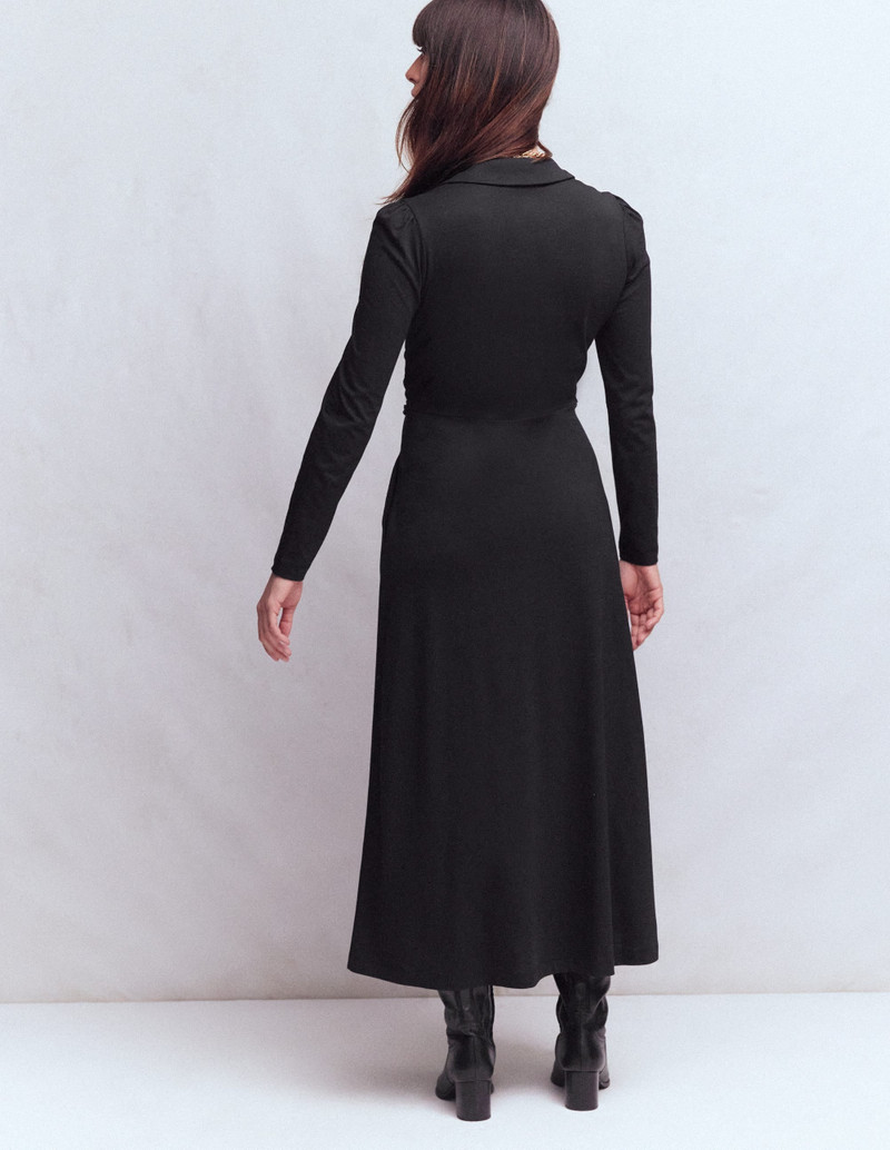 Carla Jersey Wrap Dress-Black 4