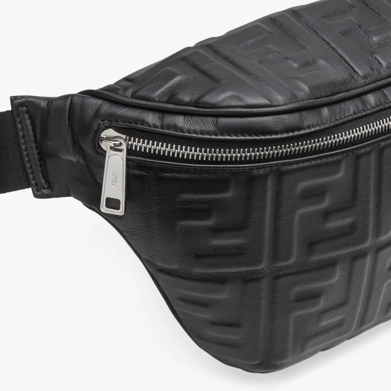 Black nappa leather belt bag 5