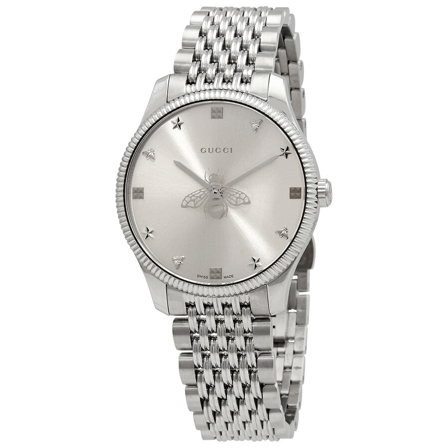Gucci G-Timeless Quartz Silver Dial Ladies Watch YA1264153 - 1