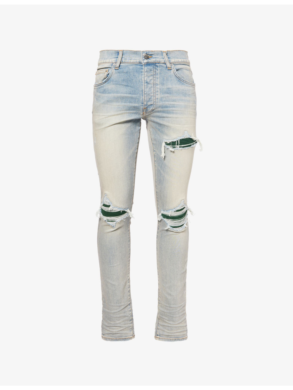 Suede Mx1 ribbed-panel slim-leg denim jeans - 1